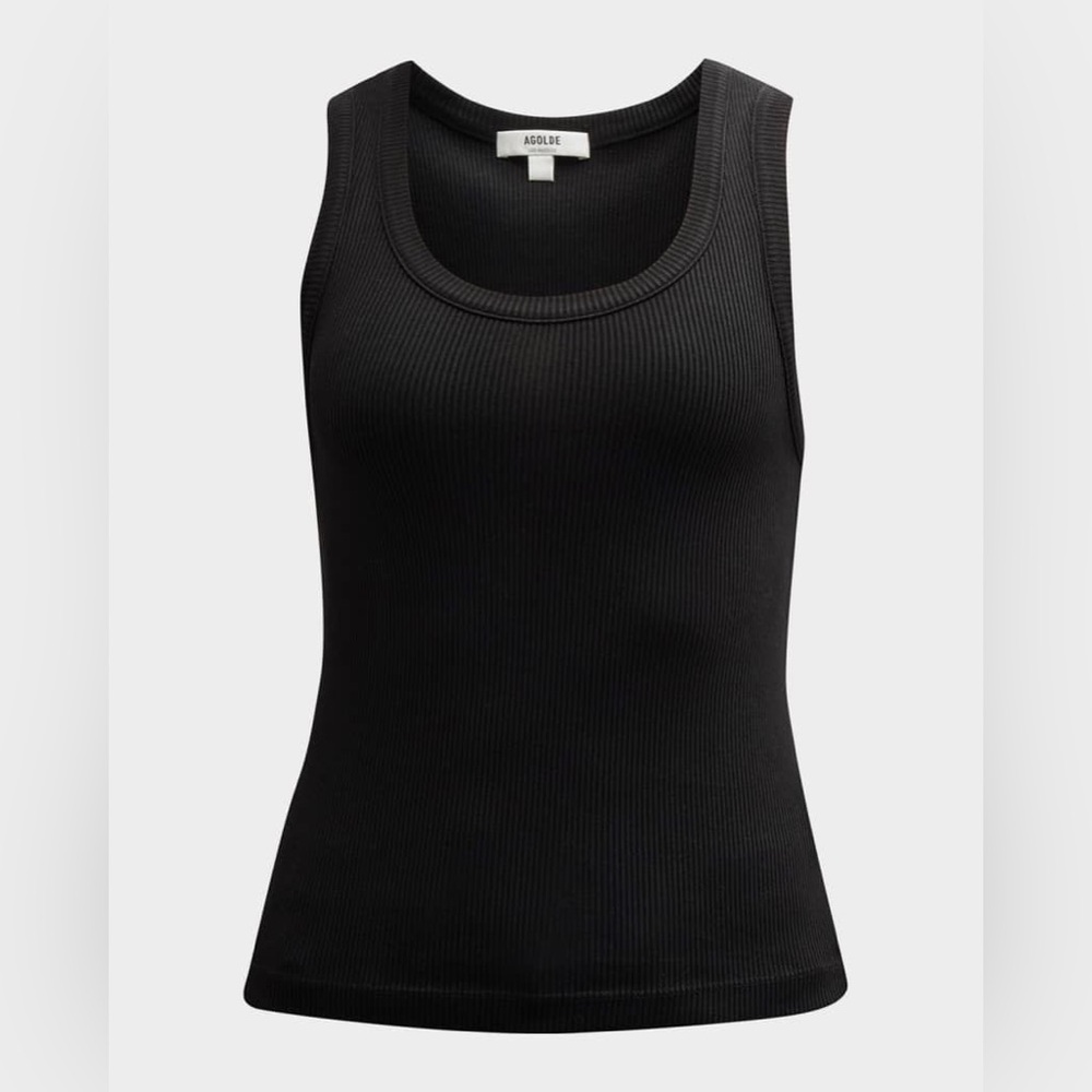 AGOLDE Poppy Scoop Neck Tank Top Black Size L excellent condition Neiman Marcus - Picture 4 of 14